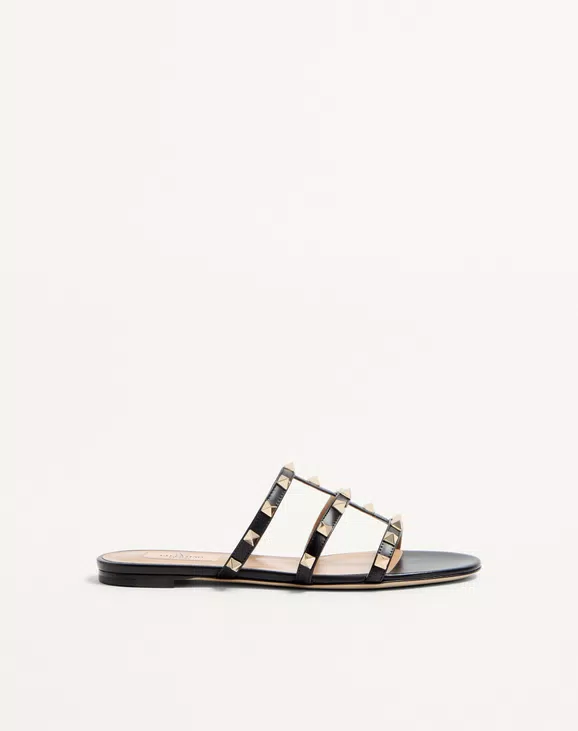 Valentino Rockstud Flat Slide Sandal - Image 1